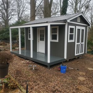 10x16 Gable with Porch and Metal Roof